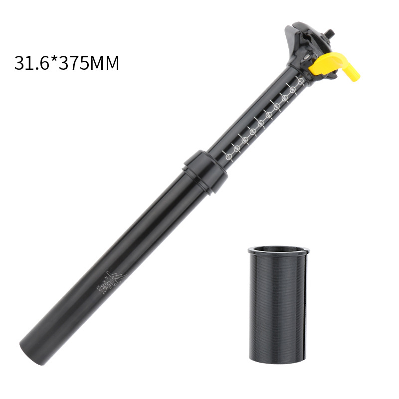 Zoom – tige de selle hydraulique de vélo vtt, 30.9/31.6x375mm, Type de Suspension, Tube de siège de levage à Absorption des chocs avec télécommande interne: 31.6mm