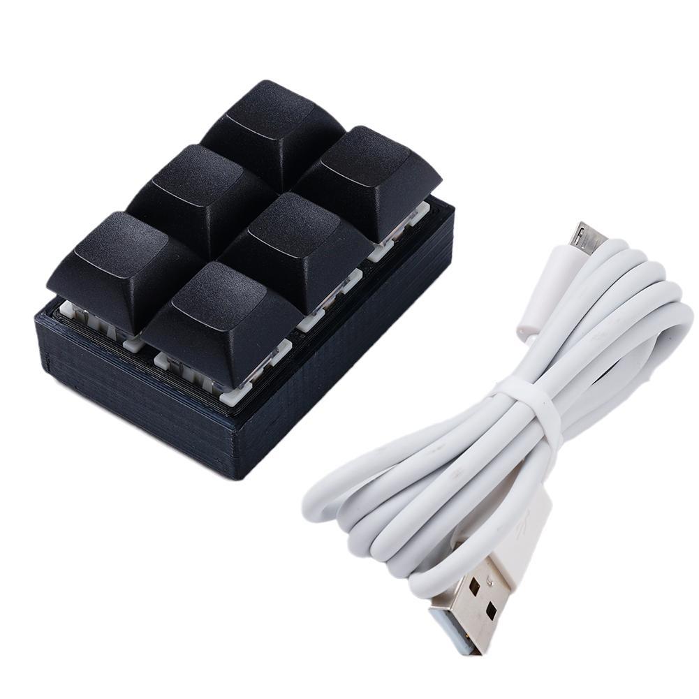 6 Keys Keyboard USB Custom Programmable Macro Keypad One-key Shortcut Keys Mini Mechanical Keyboard Blue Switch