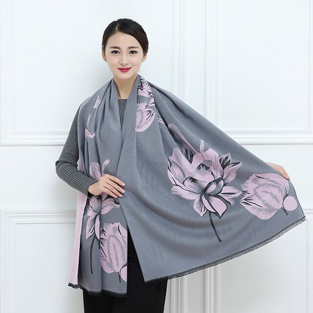 Châle pour femmes, automne hiver, écharpe en cachemire, Pashmina chaude, grande taille, douce, couverture multi-usage: F5