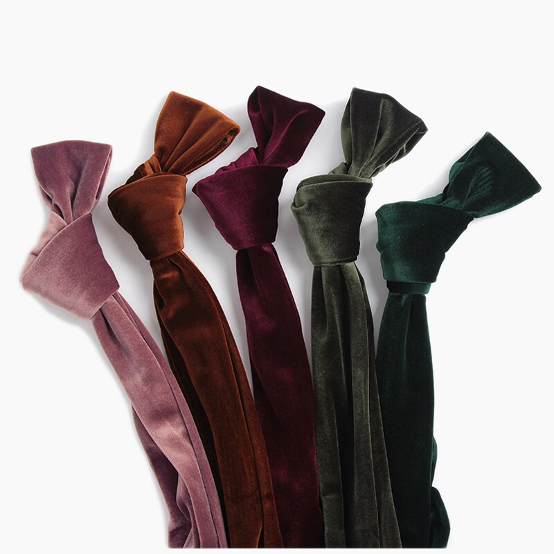 200cm de largo terciopelo gargantilla Color sólido Chic cuello bufanda mujeres Skinny bufanda Bandana cuello desgaste de la muñeca ropa de cabeza [1277]