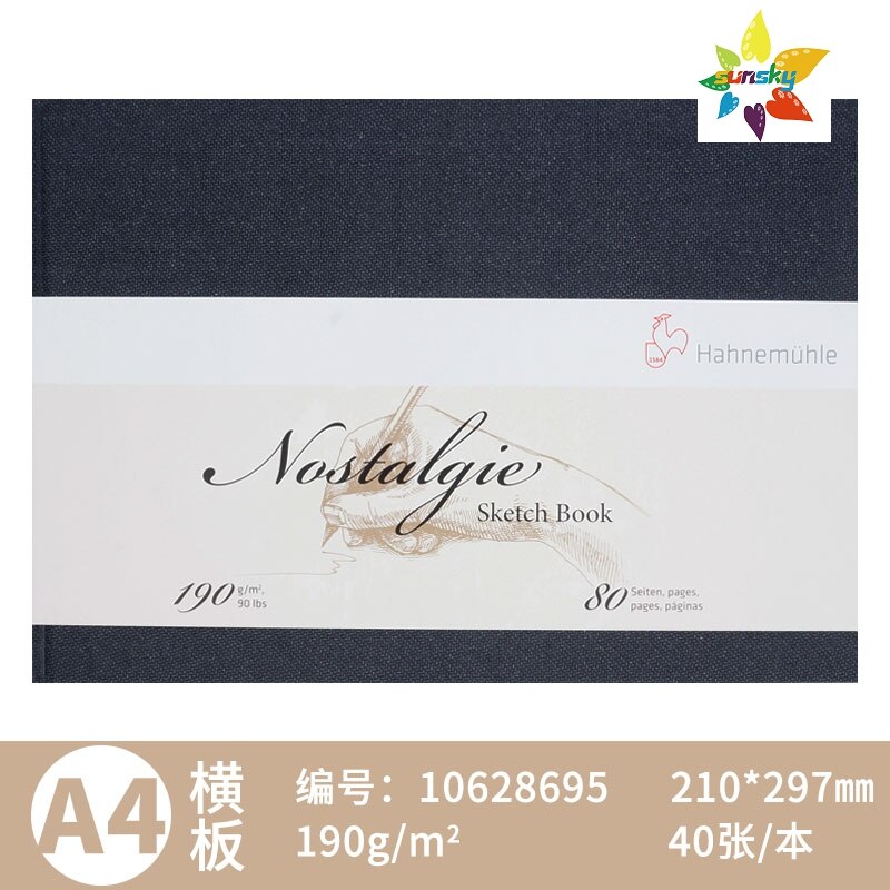 Hahnemuhle – carnet de croquis de Nostalgie, papier blanc naturel, 190g/m2, bianco naturel, 80 pages, éveille, se sent à la fois solide et flexible: 10628695