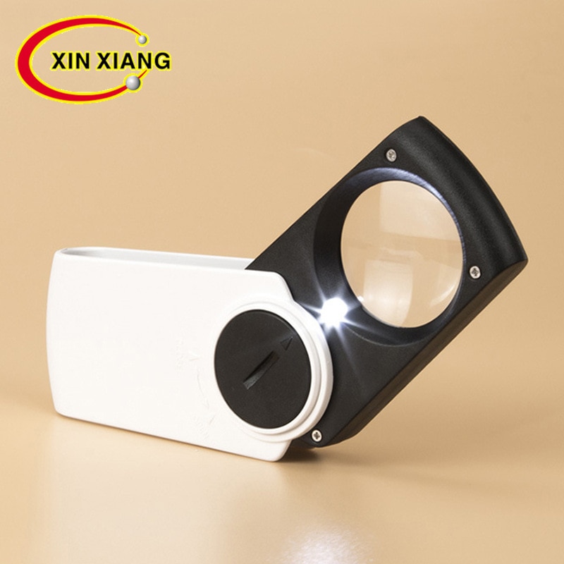 8X Loupe avec lumière Loupe à LED de poche pour la lecture lentille optique avec rétro-éclairage bijoux Loupe lecture Lupe