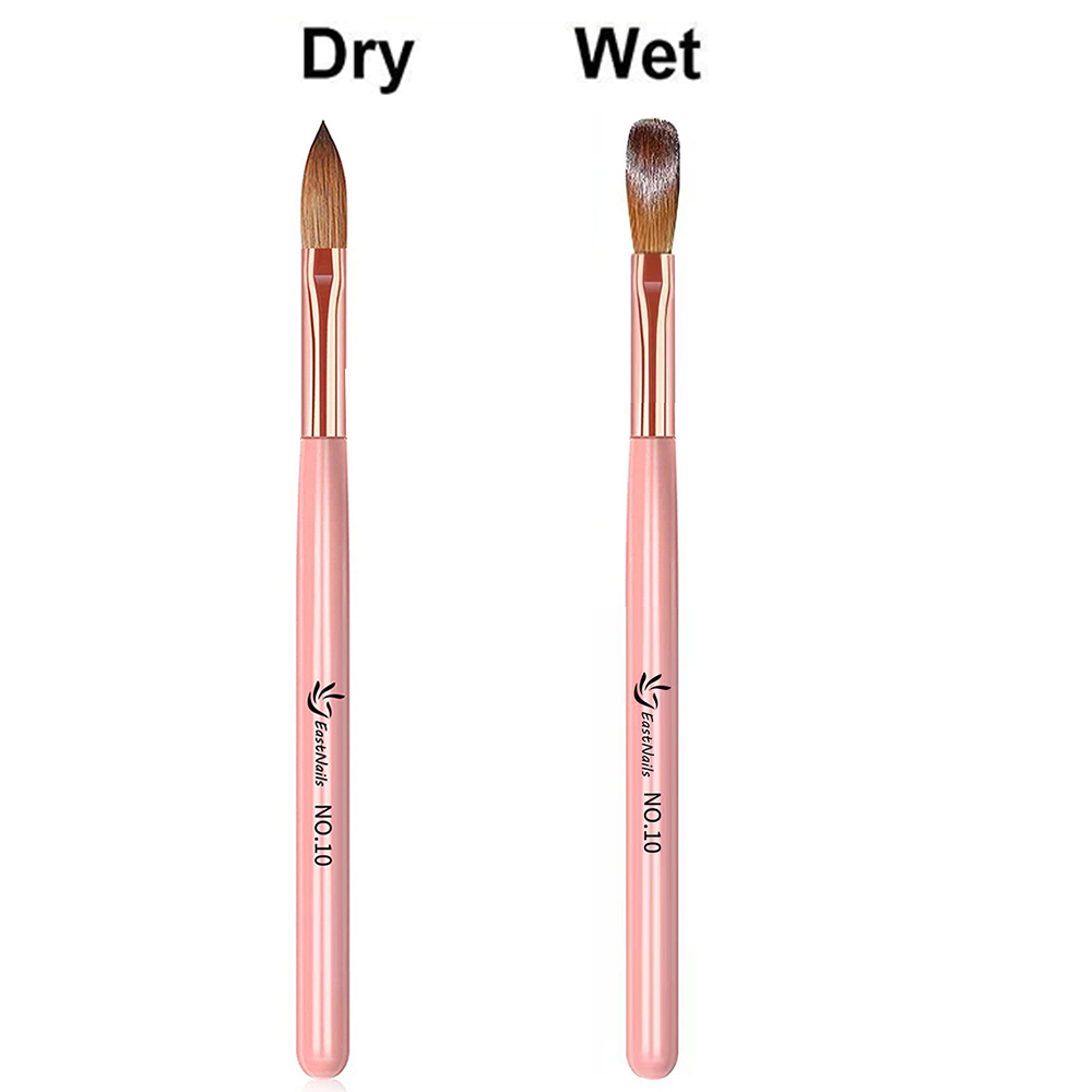Acryl-Nagelbürste, Größe 16/18/22 mm, Acryl-Anwendung, Nagelbürsten, Stift, rosa Griff, professionelle Puderverlängerung, Schnitzen: Licht Grün