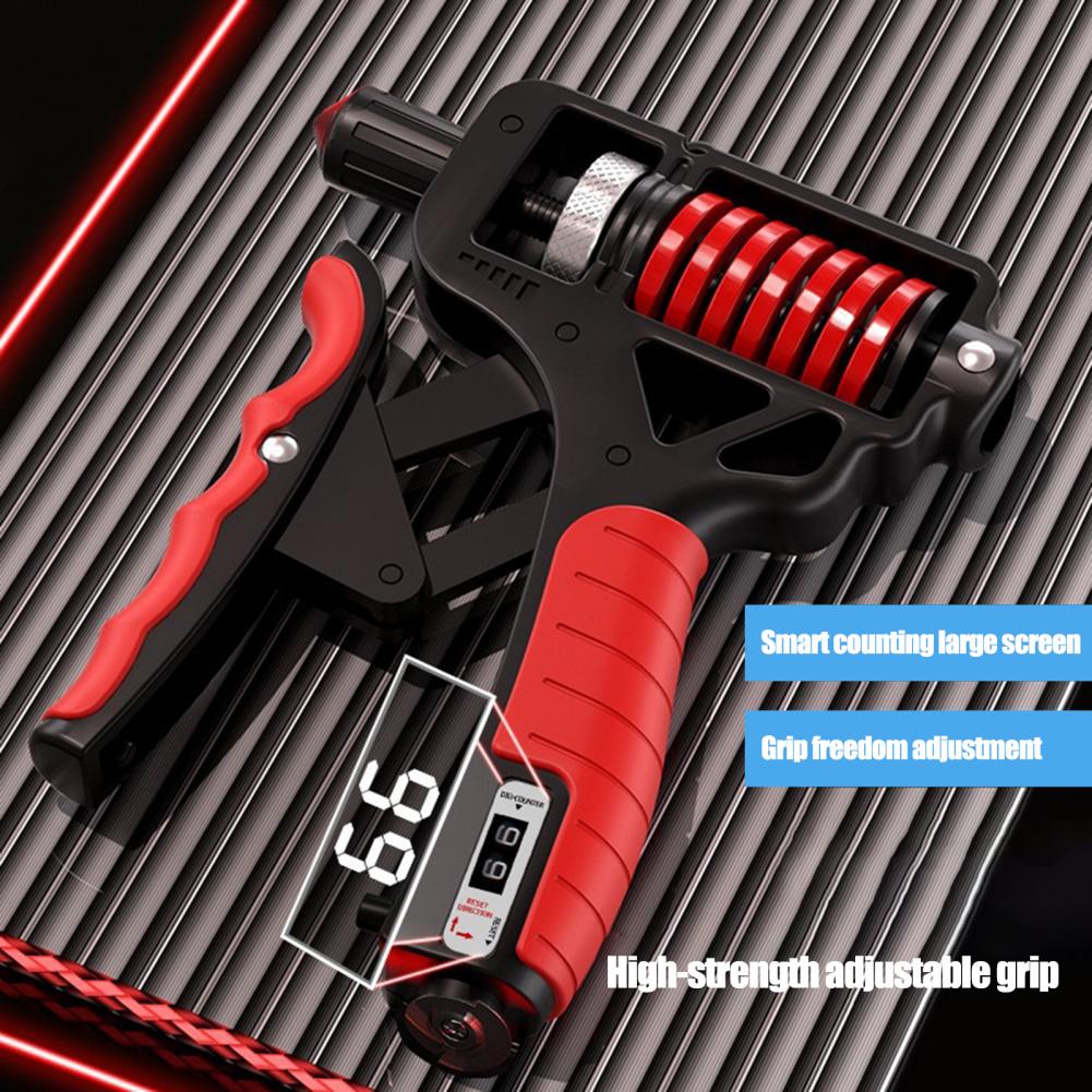 Empuñadura de goma antideslizante, entrenador de fuerza, contador LED, distancia ajustable/resistencia