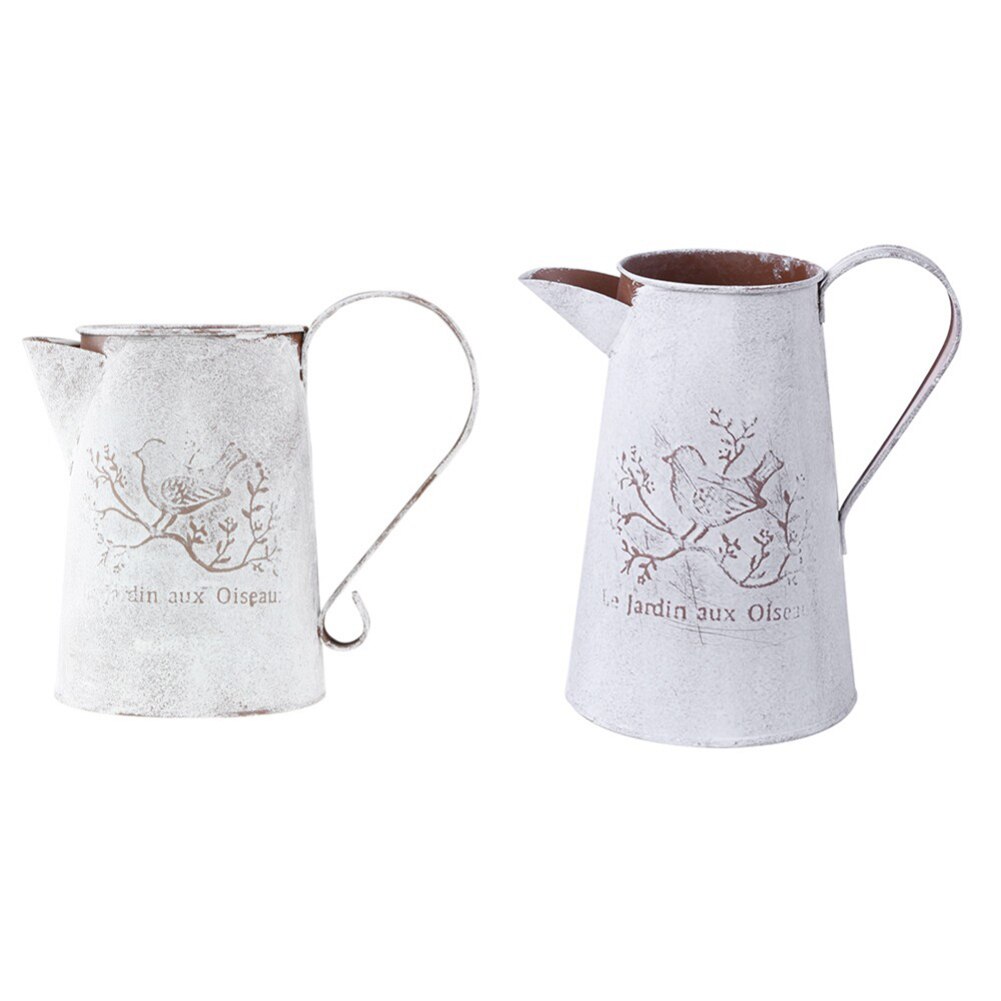 Europese Stijl Retro Gegalvaniseerd Ijzer Bloempot Decoratie Planter Antieke Tuin Bloempot Planten Tool