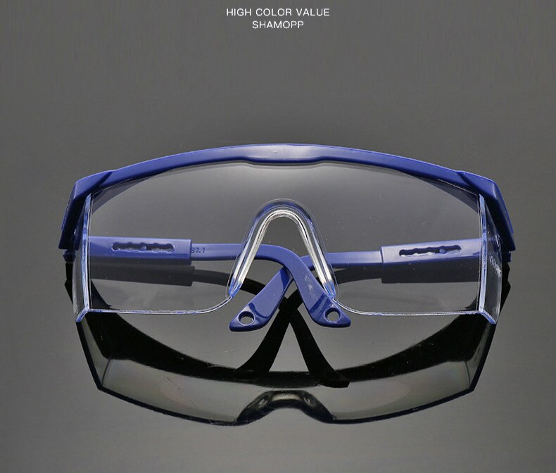 Arbejdssikkerhedsbeskyttelsesbriller slagfast vindstøvsikre beskyttelsesbriller til kemisk forskning cykling ridning svejsning: Sblue