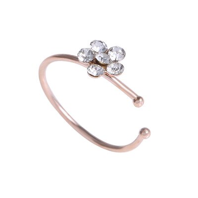 1 stück farbiger Titan-nasenring, goldfarbener körperclip Ich bin creolen-stil, glänzend, für damen-septum-durchbohren: Farbe 3
