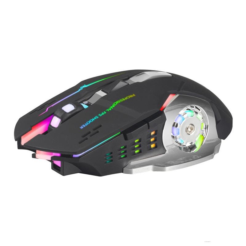 Rechargeable Wireless Color LED Backlit Gaming Mouse Mute Gaming Bluetooth Dual Mode Wireless Gamer Mouse for Laptop PC