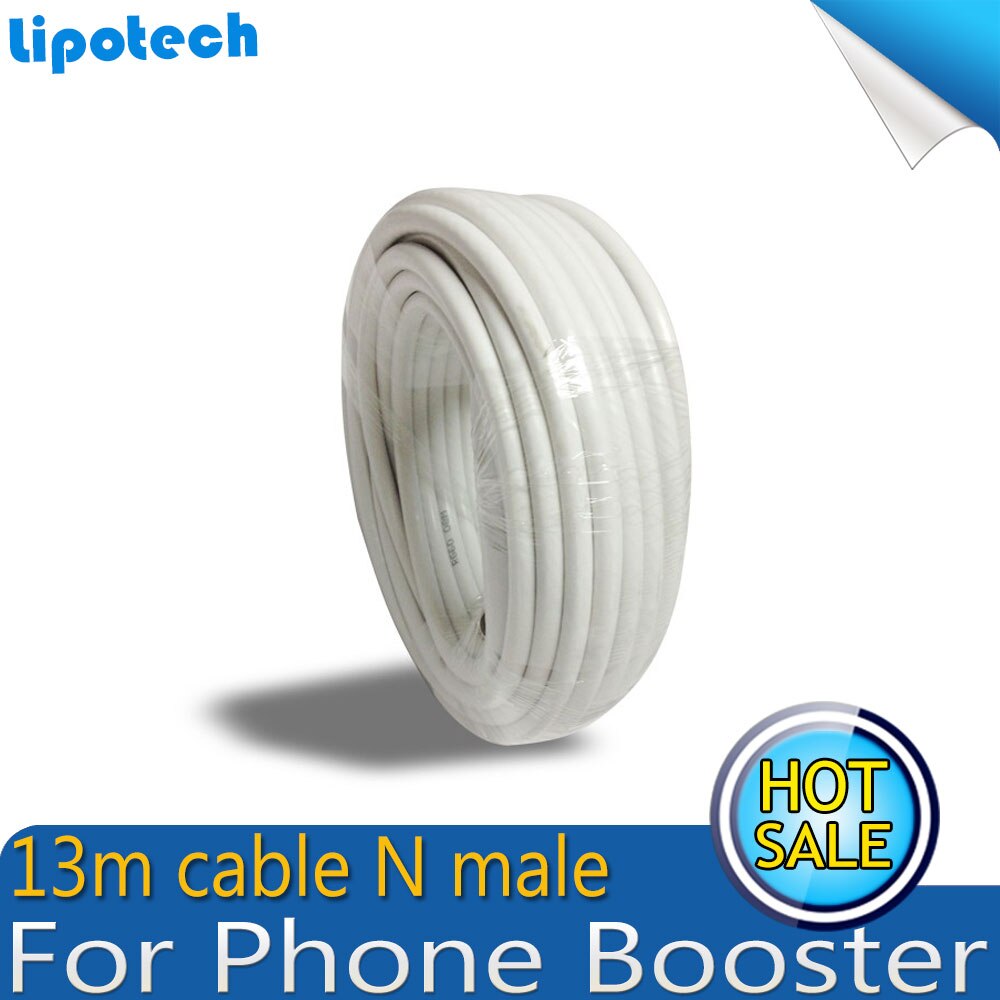 N mannelijke RG6 Coaxiale Kabel wit 13 meter Kabels voor Aansluiten Signaal Repeater Booster en Indoor Outdoor Antennes Kabels