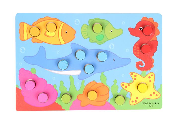 Colorful Cognition Board Montessori Kids Educational Toy Children Jigsaw Puzzle Toys Color Shape Match Game Board Baby Toy GYH: See