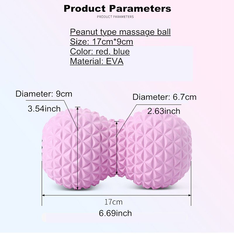 Peanut Shaped Yoga Massage Ball Diamond Texture Massage Ball Deep Muscle Relaxation Leg Back Acupoint Exercise Fitness Tool