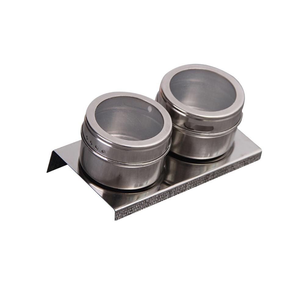 Magnetic Spice Jar Set Stainless Steel Spice Tins Spice Storage Container Pepper Seasoning Sprays Tools Spice Jar: 2pcs set