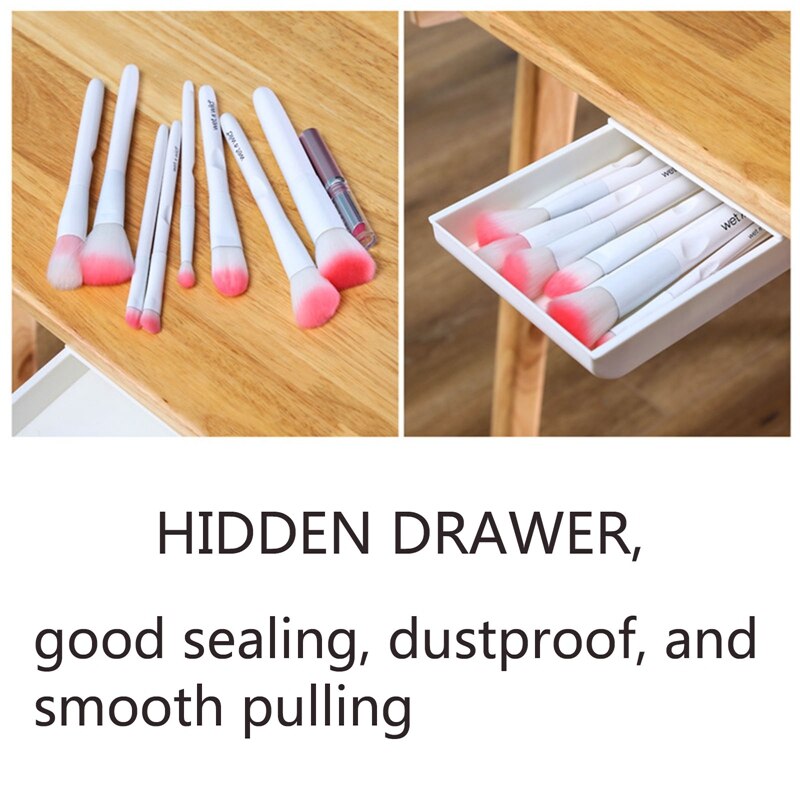 Self-Adhesive Stationary Container Under Desk Drawer Organizer For School Office Desk Hidden Desktop Organizer Pen Box Holder