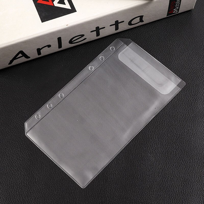 10pcs A6 PVC Binder Folder 6Holes Loose Leaf PVC Zip Bag Notebook Planner Collection Pouch Bag Self-Styled Zipper Waterproof Bag