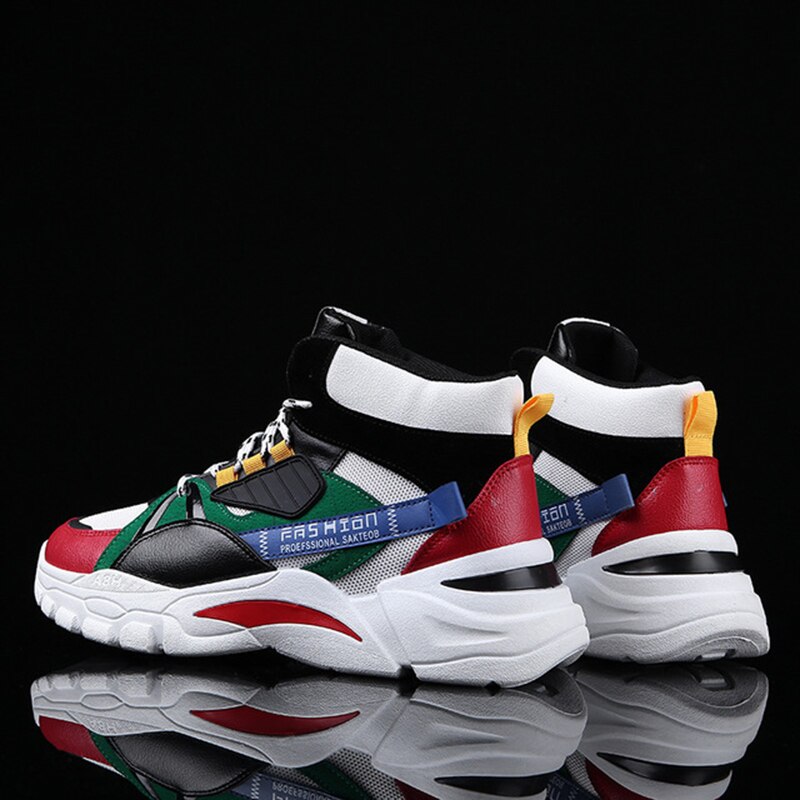 DIHOPE hommes chaussures décontractées lac-up chaussures hiver femme Clunky Sneaker plate-forme décontractée haute aide papa chaussures taille 39-44: Color 1 / 42