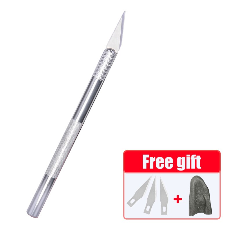 Stainless Steel Precision Knife Hobby Knife Razor Tool with Art Work Cutting Caving Sculpture Knife with Free: F