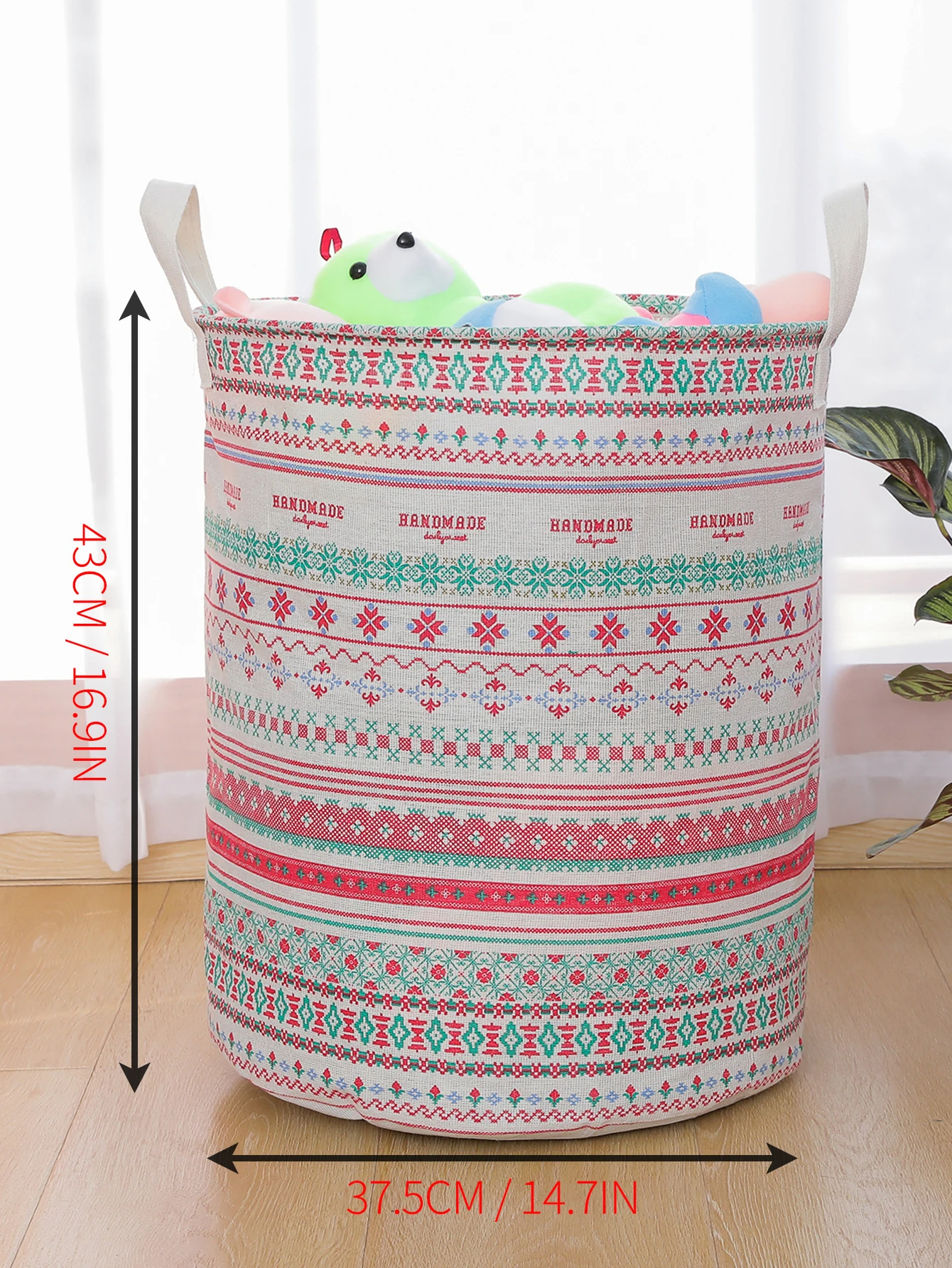1PC Print Wasmand Opvouwbare Thuis Opbergtas Draagbare Katoenen Linnen Mand Waterdichte Vuile Speelgoed Kleding Emmer Organizer: MULTI
