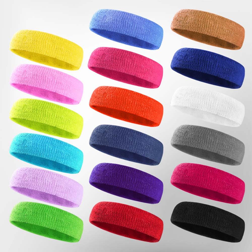 Fitness Elastic Headband Breathable Sweat Absorbent Hair Band Head Wrap Sweatband Cotton Set