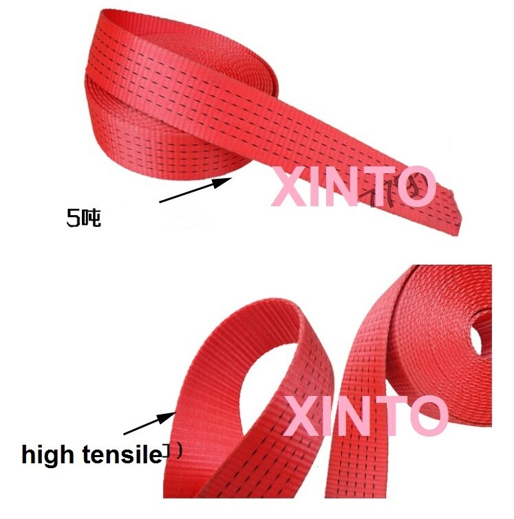 5CM, 3TON---5Ton cargo lashing strap sling package ratchet tie down belt binder sling.