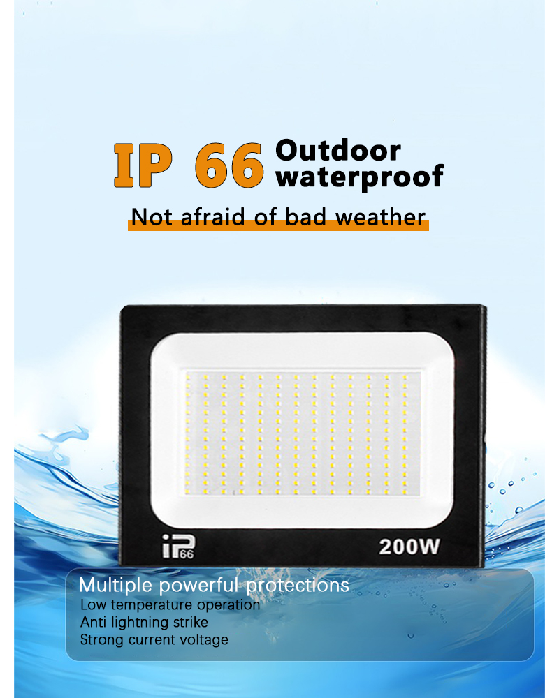 Reflector LED para exteriores IP66, foco de luz impermeable para camino, 10W, 20W, 30W, 50W, 100W, 200W, lámpara para jardín, porche y patio
