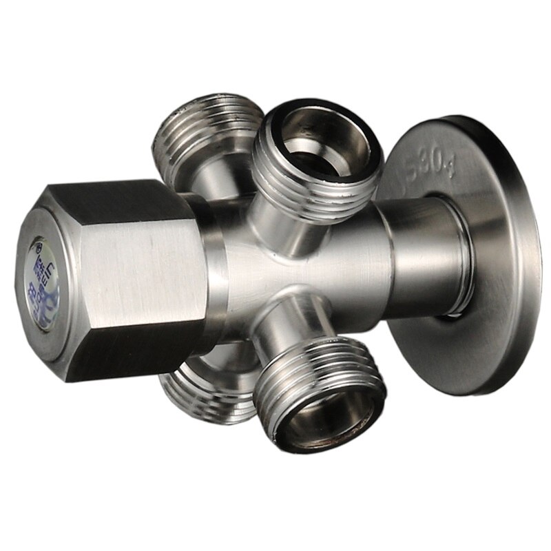 Válvula de ángulo de acero inoxidable G1/2 ", calentador de agua, entrada de inodoro, válvula de parada de agua, grifo, 1way 2way 3way 4way 304