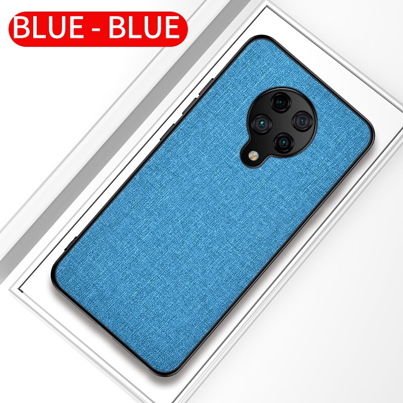 Voor Poco X3 Nfc Case Eenvoudige Doek Pu Soft Tpu Edge Shockproof Cover Voor Xiaomi Pocophone Poco X3 Nfc F2 pro Capa Case: For POCO F2 Pro / Navy