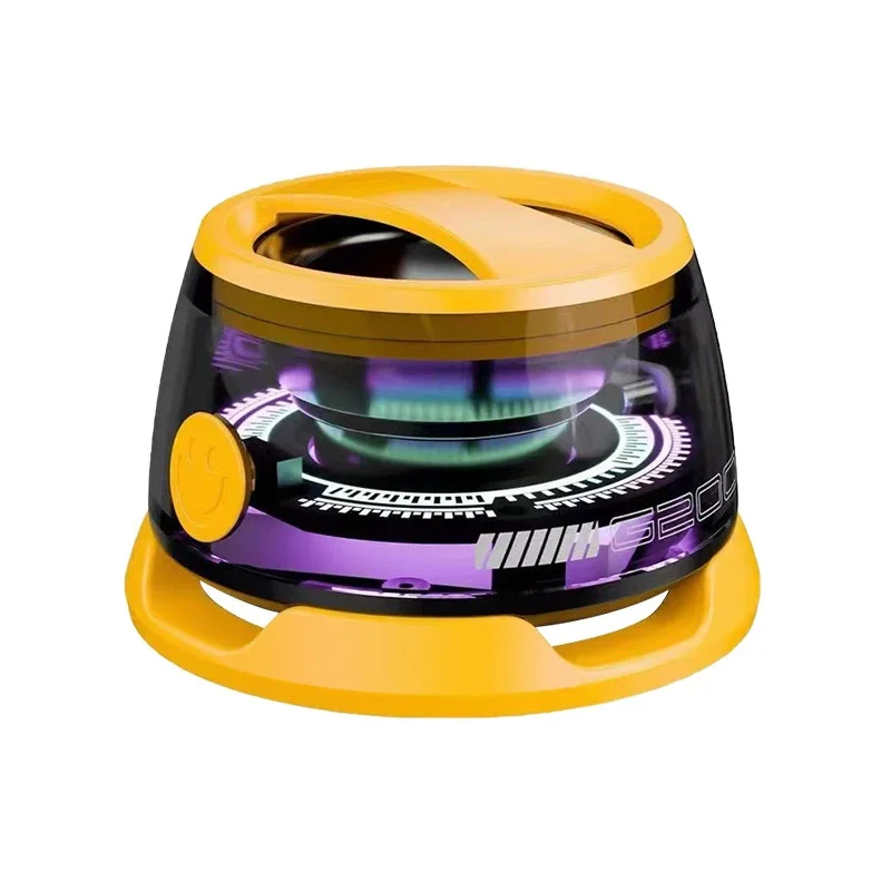 Rgb-fargelys  bt 5.3 mini bærbar bluetooth-høyttaler  g200 magnetiske høyttalere liten lydboks telefonholder trådløs høyttaler: Gul