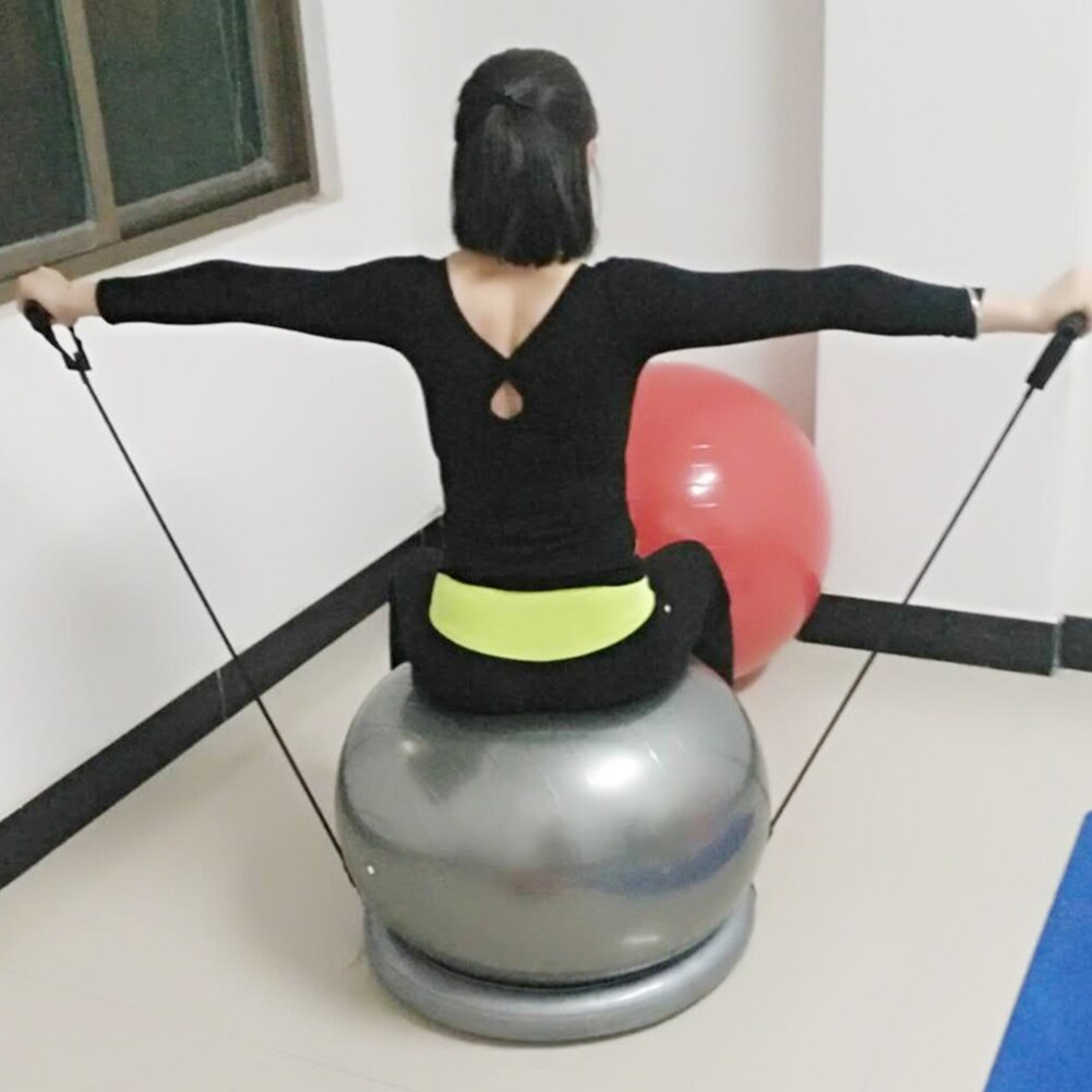Exercise Stability Yoga Ball with Stability Base Resistance Bands for Gym Home Office Flexible Fitness Seat Balance Ball