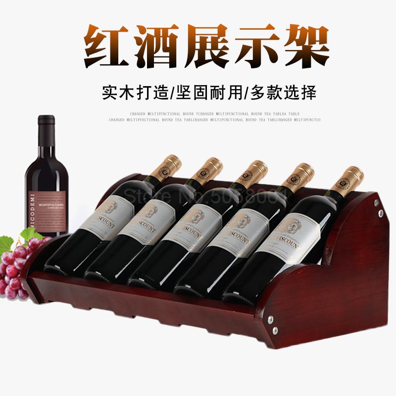 Europæisk massivt træ vinreol dekoration enkel træ vin display rack stue vin skab vin hylde kan være