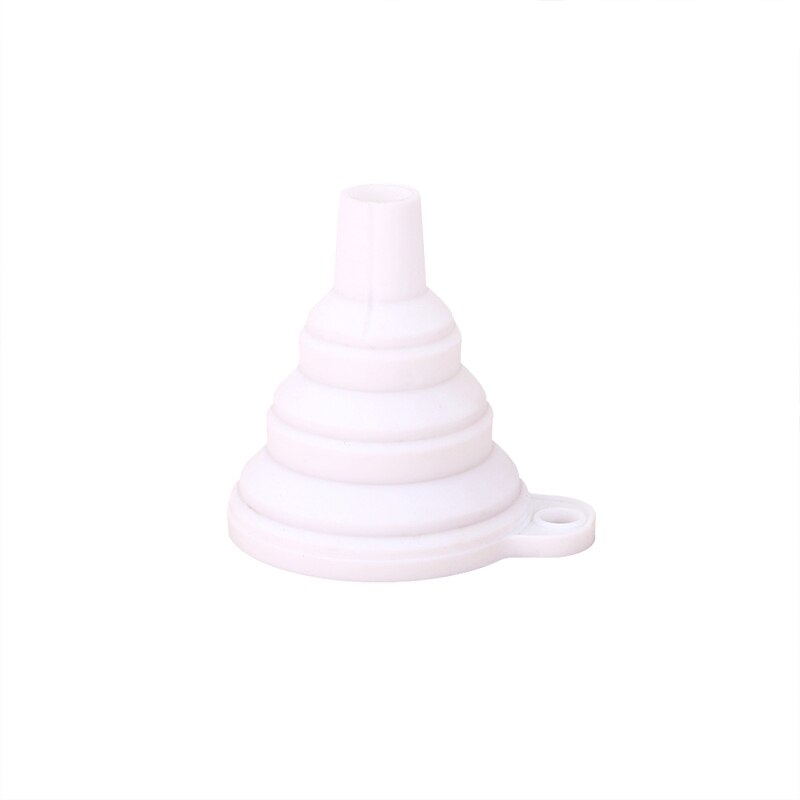 1Pcs Silicagel Vloeistof Doseren Mini Trechter Inklapbare Telescopische Lange Nek Trechter Vloeibare Vulling Thuis Kitchen Tools: WHITE