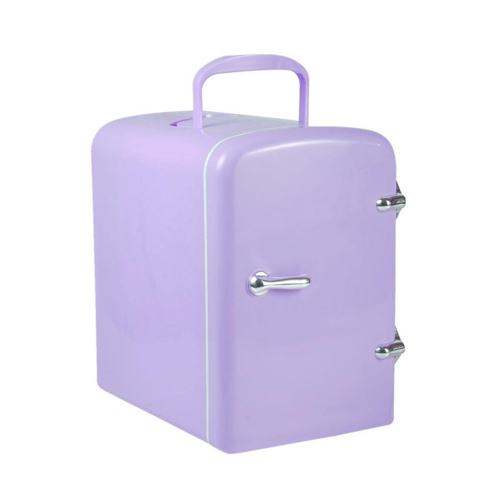 4L Mini Fridge Cooler Warmer Compact Semiconductor Electronic Fridge Food Cosmetics Fridge For Home Office Car Multi-use: Light Purple