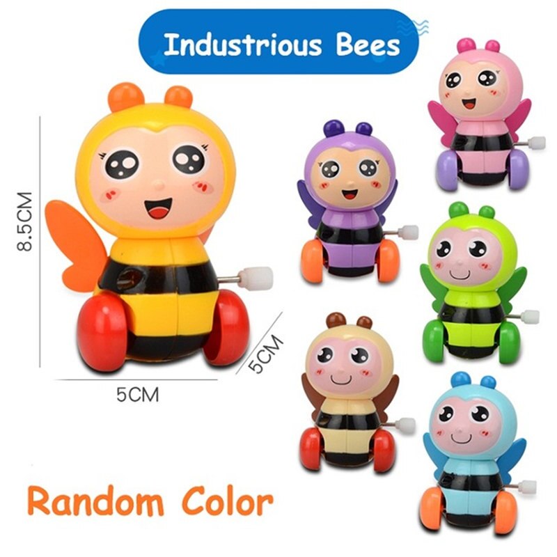 Amusing baby classic cute cartoon animal wind-up toy clockwork children's walking puppies honeybee children's educational toy: Mifeng