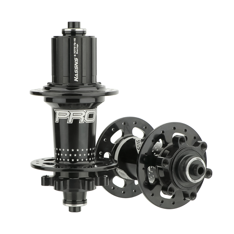 HASSNS PRO7 Eje pasante para bicicleta de montaña SHIMANO, 24/32 agujeros, radios j-bend, 12x142, HG/XD/MS, 4 piezas, rodamiento sellado