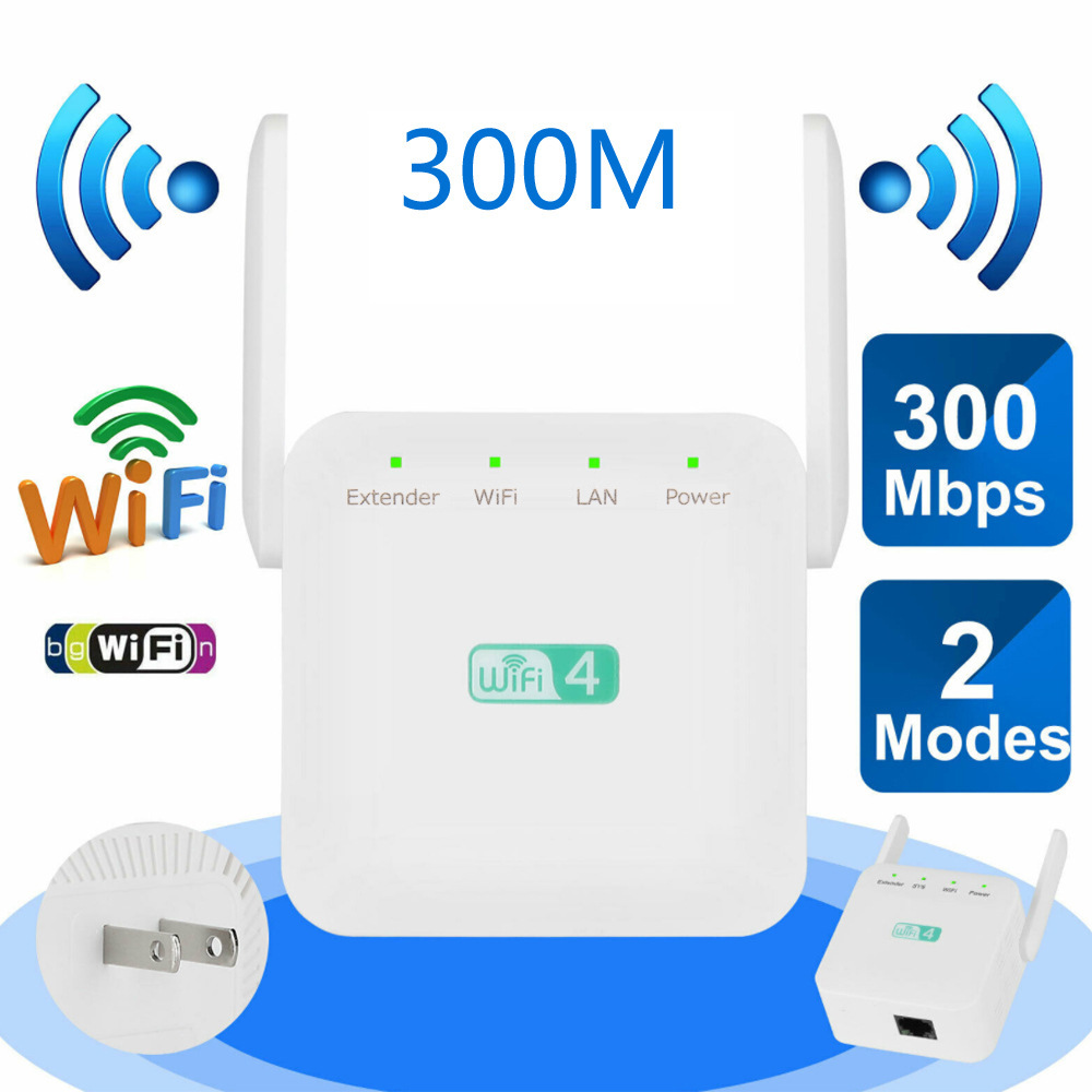 Customizable Wireless WIFI Repeater Booster Amplifier Network Expander Power Antenna for Router Long Range Extender 300Mbps