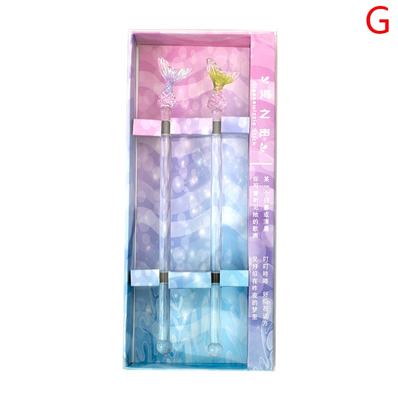 Ronde Top Roer Stok Shiny Glas Stok Sakura Kat Vormige Stirrer Decor: G