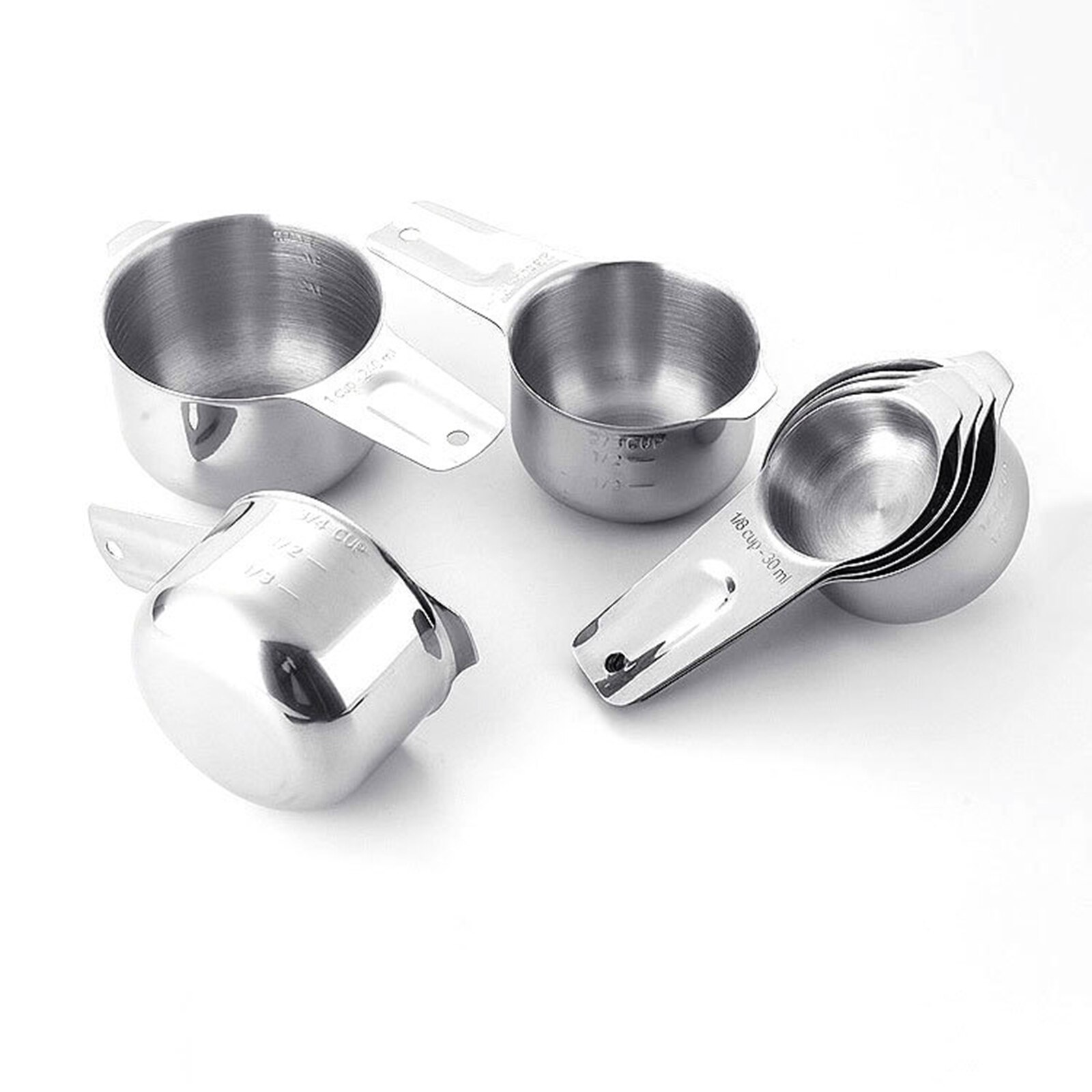 7Piece Stainless Steel Measuring Cup Baking Tools with Measurement Nesting Cups with Spout Kitchen Tool