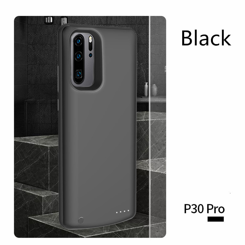 Uitgebreid Telefoon Batterij Power Case Voor Huawei P30 Draagbare Power Bank Case Voor Huawei P30 Pro Backup Batterij Oplader case: Black For P30 Pro