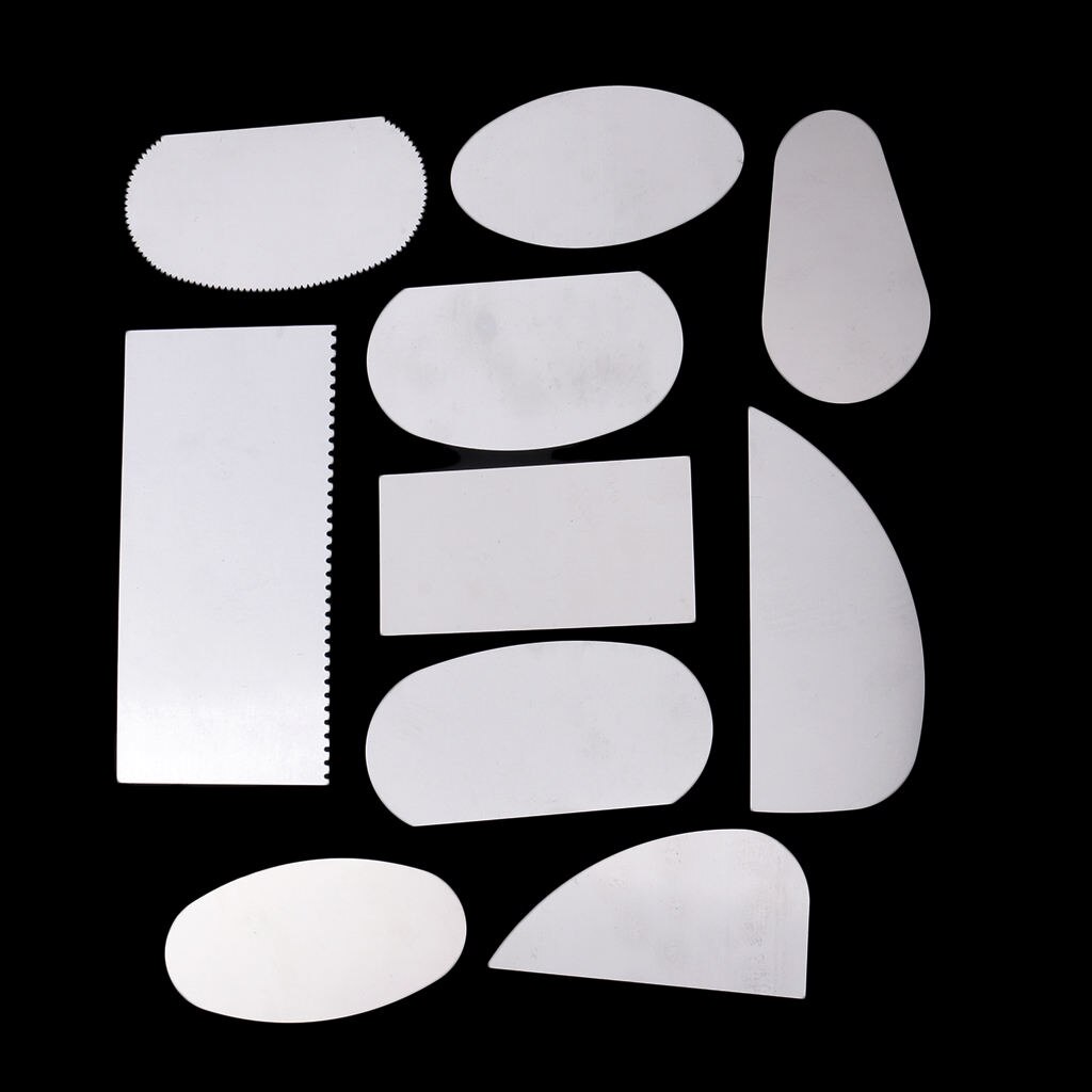 10 Pcs Pottery Clay Steel Scraper for Polymer Clay Scraper Pottery Tools Steel Cutter Ceramic Tools Steel Serrated Scraper Set