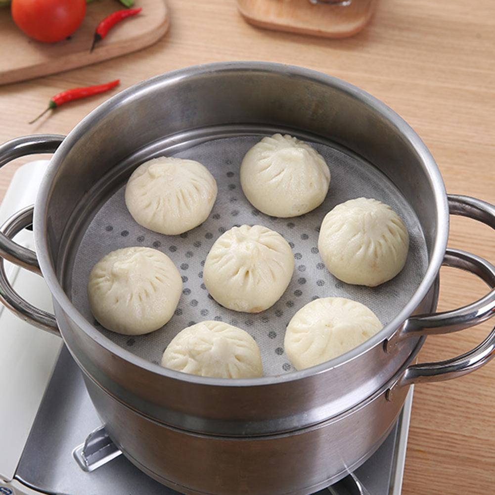 30Pcs Keuken Wegwerp Non-stick Stoomboot Broodje Papier Dumplings Pad Koken Tool