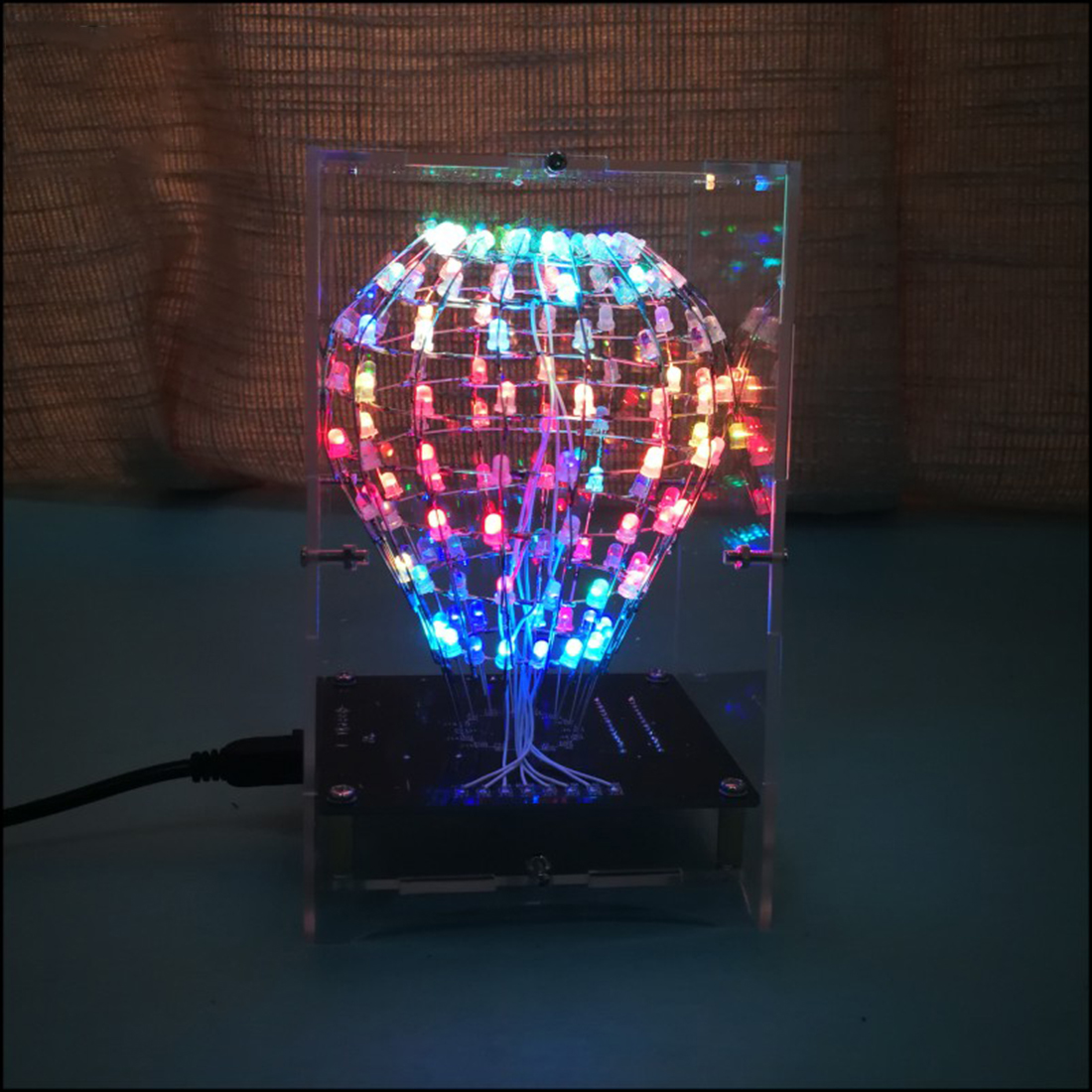 DIY LED Display Lamp Infrared Remote Control DIY Welding Light Kits DIY Lamp Brain-training Toy -Light Cube Ball(Colorful Parts): 3