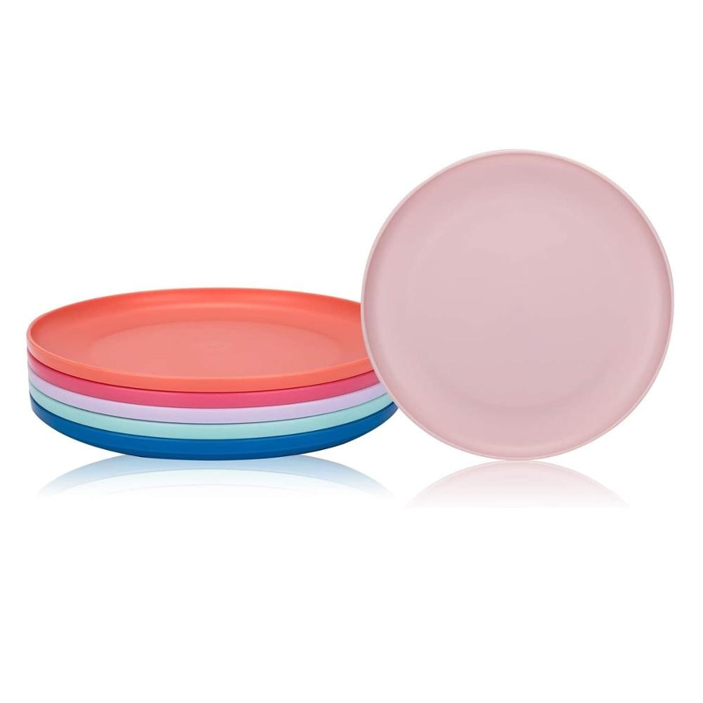 Assiette en plastique incassable 9.75 pouces/24.8cm, lot de 6 multicolore