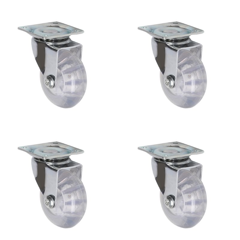 Ruedecilla de PU transparente Mute Universal muebles de alta resistencia para ruedas de silla de oficina giratoria de coche para niños