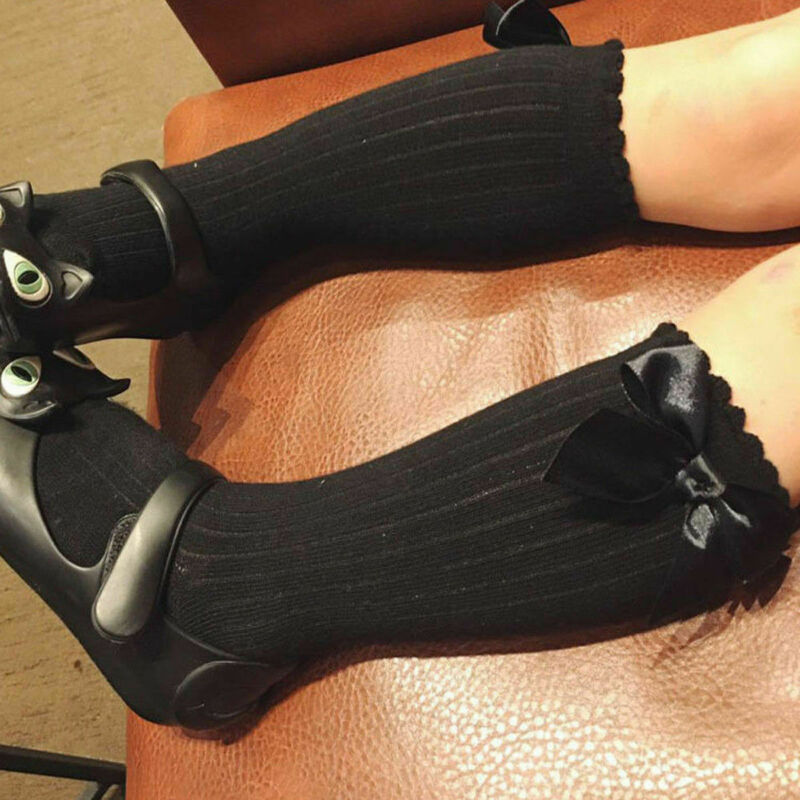 0-4Y Baby Baby Girl Sokken Knie Hoge Bogen Prinses Sokken Leuke Lange Buis Booties Sokken 5 Kleuren