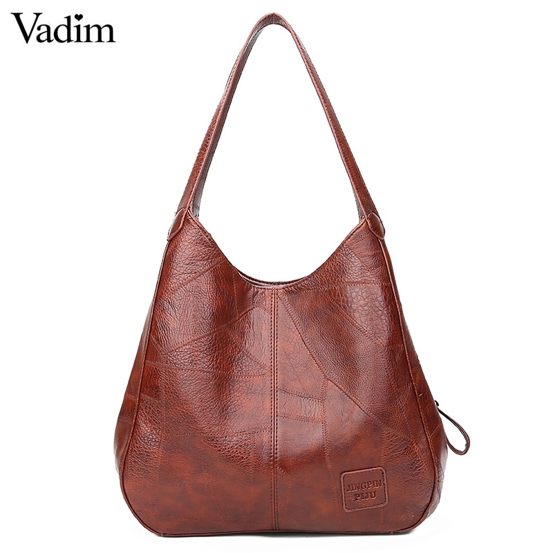 Vadim Hobos Bag Women Leather Handbags Female Shoulder Bags Ladies Casual Tote Soft Vintage Bags for Women Bolsos Feminina