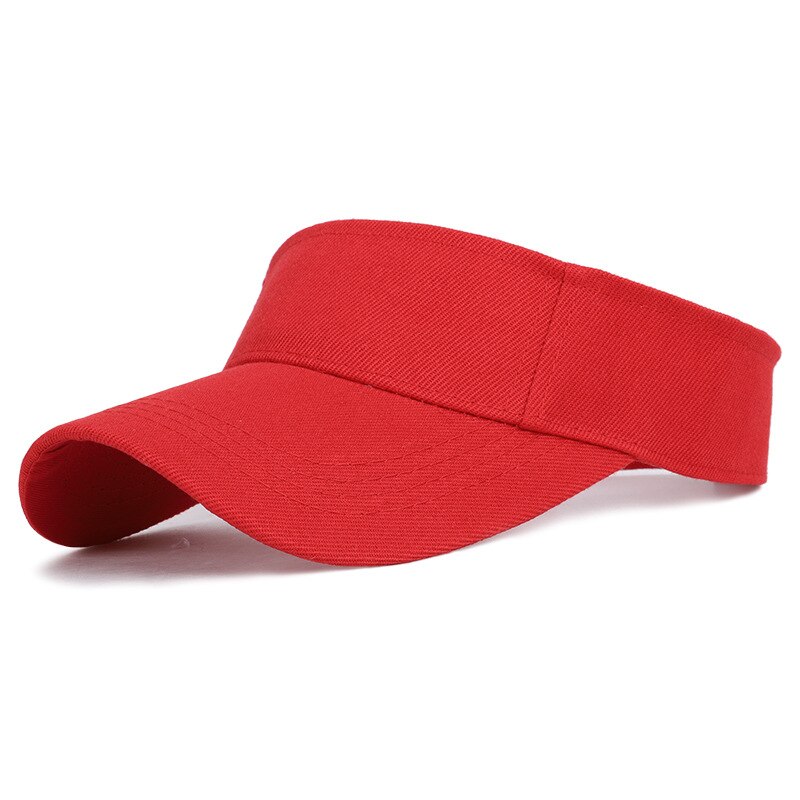 Wuaumx unisex kesä tyhjä silinteri lippalakki miesten naisten juoksu tennis golf visiiri hattu kiinteä snapback lippis 15 väriä: Punainen
