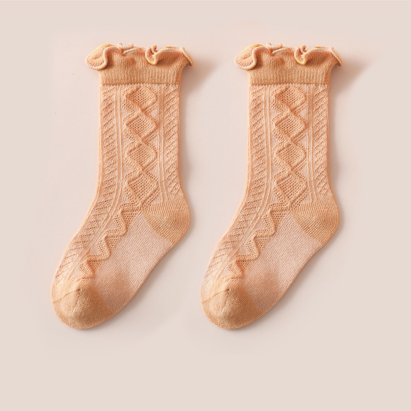 Herbst Winter Warme Baby Socken Nette Einfarbig Lang Säuglings Kleinkind Rüsche Socken Weiche Baumwolle Elastische freundlicher Mädchen Junge Boden socken: Gelb