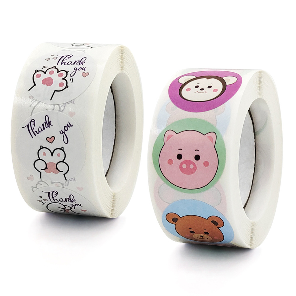 100-500 Stuks Cartoon Dieren Stickers Afdichting Etiketten Voor Leraar Kinderen Kind Briefpapier Dank U Business Inch 2.5 Cm Kawaii