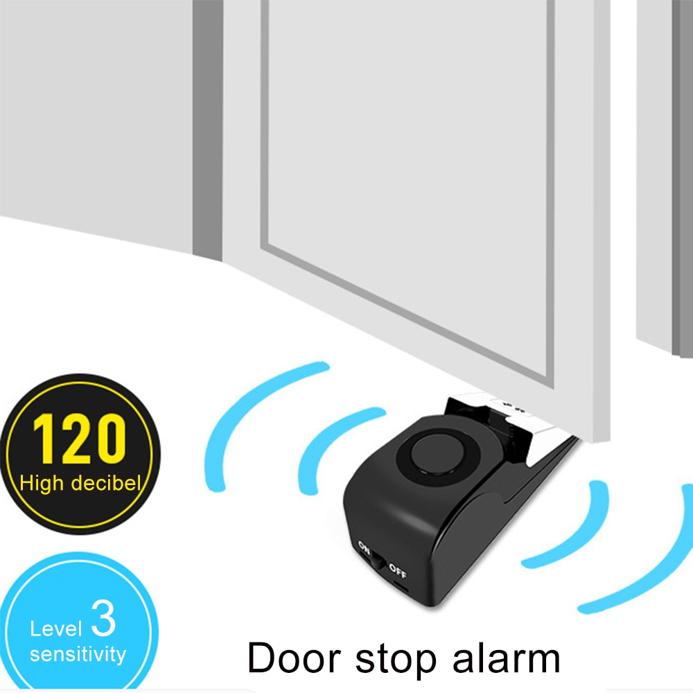 Hjem sikkerhed dør alarm stop trådløs 120db dør stop alarm dørblok vibration alarm dør stop rejse sikkerhed