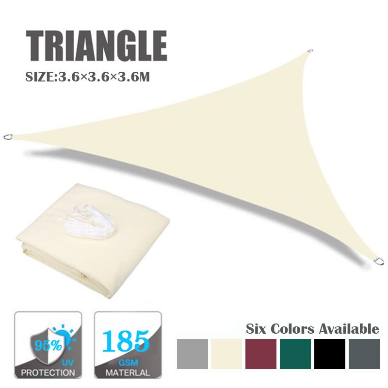 3m - 3.6m solskærme parasol beskyttelse udendørs baldakin have gårdhave gårdhave pool skygge sejl bil fortelt camping skygge vandtæt: Beige 3.6m