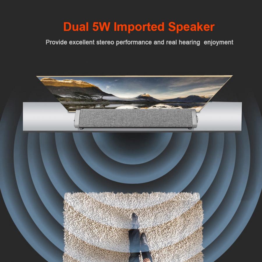 LP1811 Wireless Bluetooth Sound Bar Stereo Speaker 10W With Mic Remote Control for Phone TV Computer Subwoofer Speaker